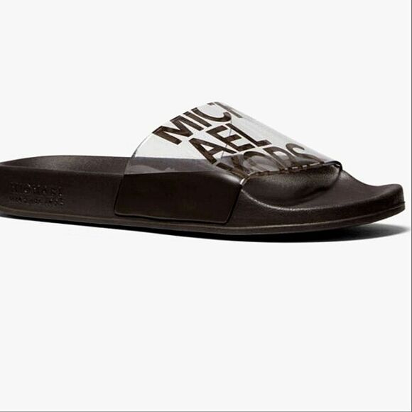Michael Kors Gilmore PVC Slide Sandal- Black - Picture 2 of 9